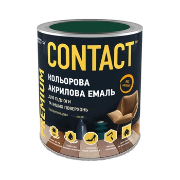 Эмаль акриловая для пола и других поверхностей CONTACT зеленая ( RAL 6005 ) 0,75 л