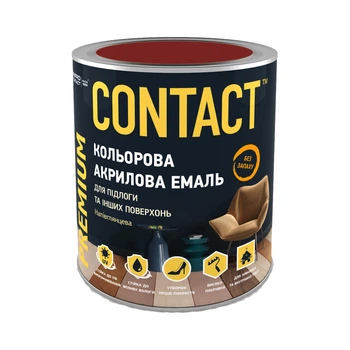 Эмаль акриловая для пола и других поверхностей CONTACT красно-коричневая ( RAL 3011 ) 0,75 л