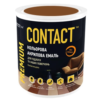 Эмаль акриловая для пола и других поверхностей CONTACT желто-коричневая ( RAL 8003 ) 2,5 л