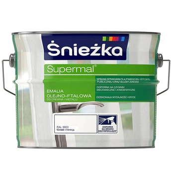 Эмаль масляно-фталевая Sniezka Supermal белый глянец ( RAL 9003 ) 2,5 л