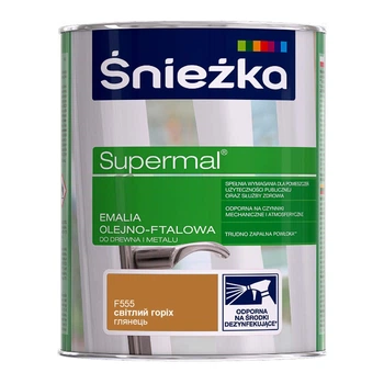 Эмаль масляно-фталевая Sniezka Supermal светлый орех глянец ( F555 ) 0,8 л