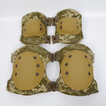 Комплект армейские защитные наколенники + налокотники Kiborg UA222 Койот