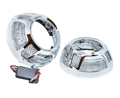 Маска для біксенонових Bi Led лінз 3" Panamera Led Style з блоками CREE 3 дюйми Білий з пригасанням 1 шт Autoexpect (01672)