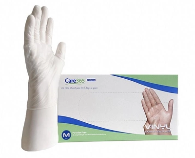 Перчатки виниловые Care 365 Premium медицинские смотровые M 100 шт/упаковка