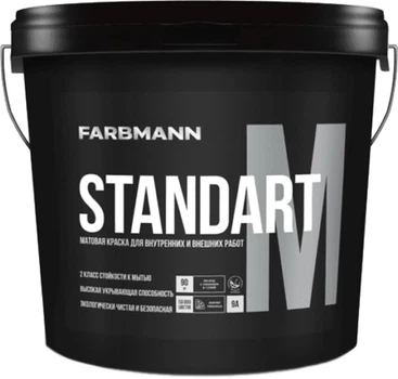 Фарба FARBMANN STANDART M глибоко матова База А 0.9 л Біла (4823046207310)