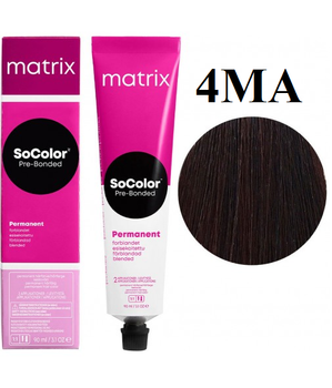 Стойкая крем-краска Matrix Socolor beauty 4MA Шатен мокко пепельный 90 мл