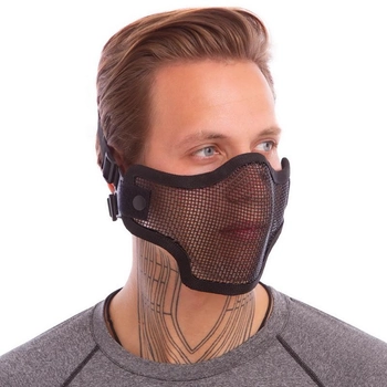 Маска защитная пол-лица из стальной сетки для пейнтбола Zelart CM01 Black