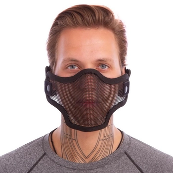 Маска защитная пол-лица из стальной сетки для пейнтбола Zelart CM01 Black
