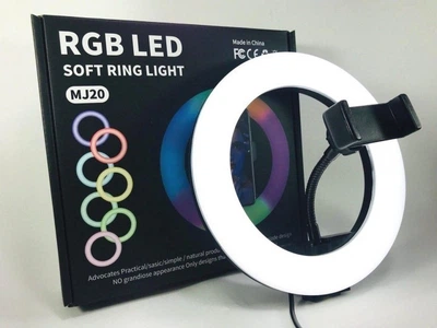 Кольцевая LED лампа MJ 20 RBG 20 см Селфи LED кольцо цветное