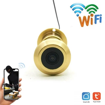 Відеовічко WiFi з підтримкою Tuya та датчиком руху Digital Lion DE01, Android/iOS, золотистий