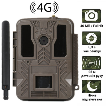 4G Фотоловушка, охотничья камера Suntek BST886, 40 Мп, 4К, с поддержкой приложения Android / iOS