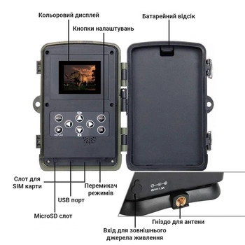 4G Фотопастка, мисливська камера Suntek HC 810 LTE-PLUS, 30 Мп, 2К, з підтримкою APP додатку