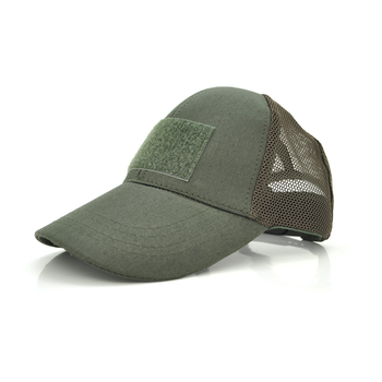 Тактична кепка з липучками для шевронів та сіточкою на потилиці, Green