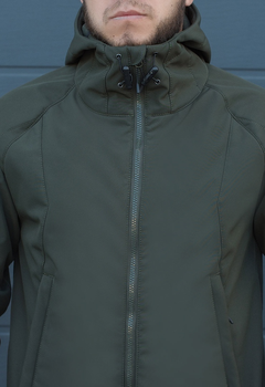 Куртка тактическая на молнии с капюшоном soft shell S oborona khaki