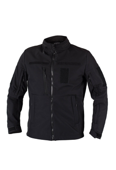 Куртка тактическая на молнии с капюшоном soft shell L garpun black