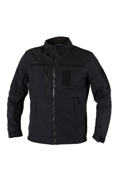 Куртка тактическая на молнии с капюшоном soft shell XXL garpun black