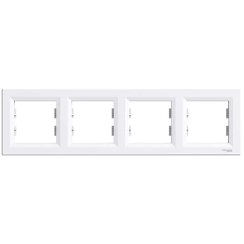 Рамка Schneider Electric Asfora четырёхместная горизонтальная белая EPH5800421