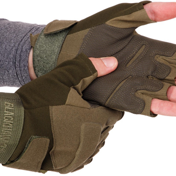 Перчатки тактические с открытыми пальцами Zelart Blackhawk 4380 размер XL Olive