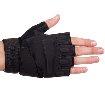 Тактичні рукавички з відкритими пальцями Zelart Blackhawk 4380 розмір M Black