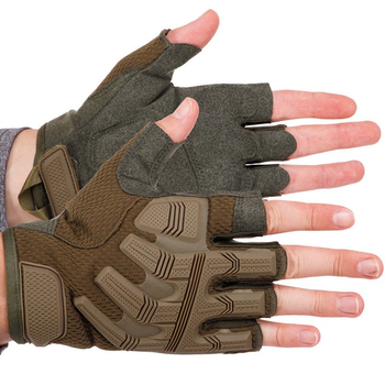 Тактичні рукавички з відкритими пальцями Zelart 8808 розмір M Olive