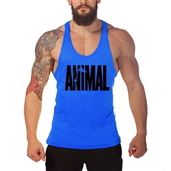 Мужская майка для бодибилдинга ANIMAL Pink Hero синяя11908-2 L