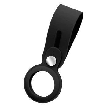 Чехол ArmorStandart Silicone Loop with Button для Apple AirTag (Black) [71946]