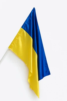 Атласный прапор України 140*90 см жовто-синій