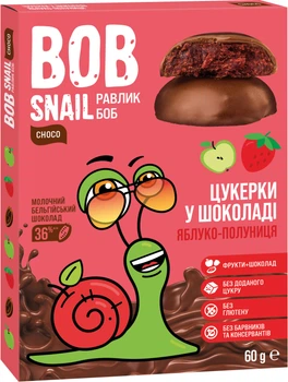 Конфеты Bob Snail Яблочно-клубничные в молочном шоколаде 60 г (4820219341369)