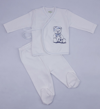 Костюм (орний+повзуни) Bebessi 1342 50см(р) молочно-блакитний