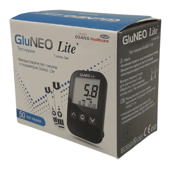 Тест смужки для глюкометрів GluNEO Lite®, OSANG Healthcare, 50 шт.