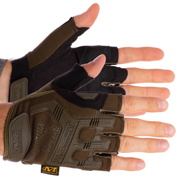 Захисні тактичні військові рукавички без пальців MECHANIX для риболовлі полювання олива АН5628 розмір М