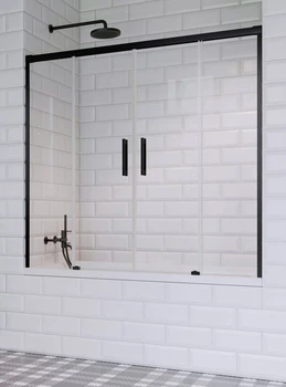 Шторка на ванну Idea Black PN DWD 1700x1500 чорний/прозоре 10004170-54-01 (TM Radaway)