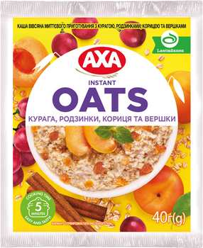 Упаковка каши АХА с курагой, изюмом, корицей и сливками 40 г х 20 шт (4820237691088) 