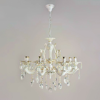 Люстра подвесная свечи Light House SH-18230/8 FFGW 680*680*650 белый с золотом