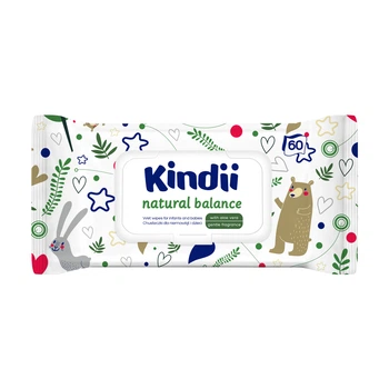 Влажные салфетки для младенцев и детей Cleanic Kindii Natural Balance, 60 шт