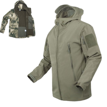 Тактическая куртка на флисе SOFT SHEL Олива XL