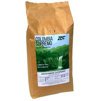 Кофе в зернах ZFC Columbia Supremo Колумбия Супремо без кофеина моносорт 100% арабика 1кг