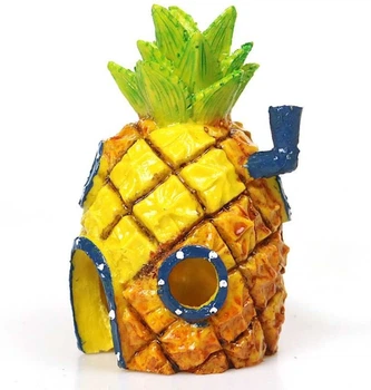 Ігрова фігурка SpongeBob Ананас Будиночок з мультфільму Губка Боб Декорація для акваріума дизайн тераріуму декор для риб 6,5 см х 6,5 см х12.5 см