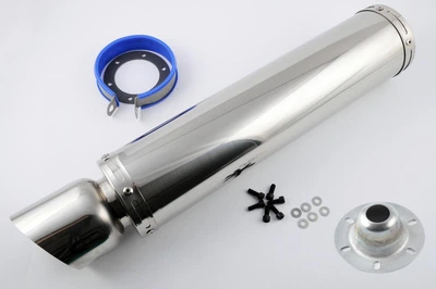 Глушитель тюнинг 420x100mm креп. Ø78mm хром прямоток mod:23