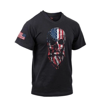 Футболка Rothco US Flag Bearded Skull T-Shirt Чорний XL 2000000086385
