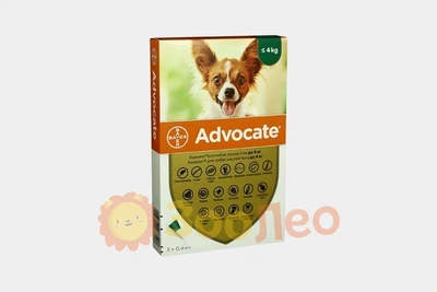 Капли Advocate от паразитов для собак до 4 кг (1 пипетка)