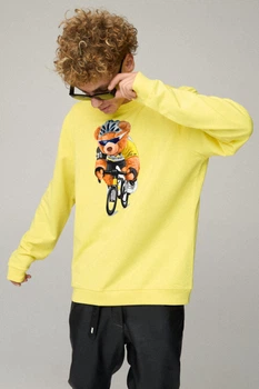 Світшот чоловічий OVERSIZE /no flis/ L Жовтий (BSMSY30034)
