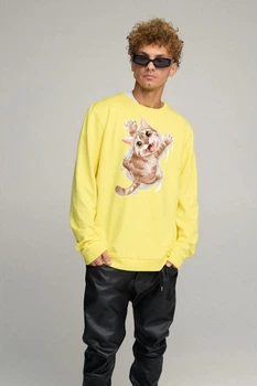 Світшот чоловічий OVERSIZE /no flis/ L Жовтий (BSMSY30046)