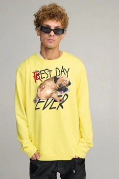 Світшот чоловічий OVERSIZE /no flis/ S Жовтий (BSMSY30057)