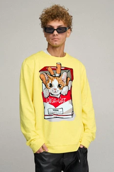 Світшот чоловічий OVERSIZE /no flis/ M Жовтий (BSMSY30016)