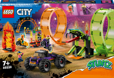 Конструктор LEGO City Stuntz Подвійна петля каскадерської арени 598 деталей (60339)