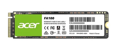 内蔵型SSD acer FA100 2TB M.2 SSD Acer FA100 1TB M.2 2280 NVMe 1.4 PCIe Gen 3x4 3D NAND TLC (BL
