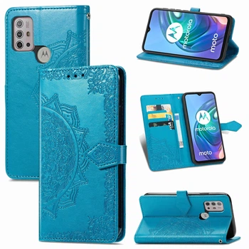 Чехол Vintage для Motorola Moto G10 книжка кожа PU с визитницей голубой