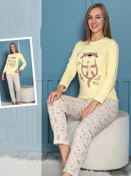 Пижама с начесом Lila Pijama L-40_yellow L Желтый