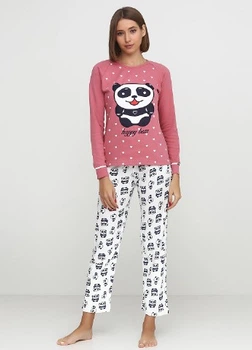 Пижама плотный трикотаж Fawn Pijama 0600_sv.bordo-milk XL Чайная роза